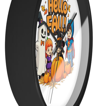 Hello Fall Design Wall Clock