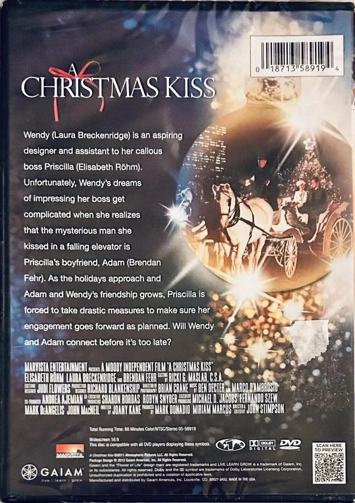 A Christmas Kiss (DVD, 2012) Elisabeth Rohm Marvista Widescreen Brand NEW image 1