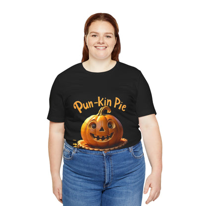 Camiseta Pun-Kin Pie: camiseta unisex de manga corta de jersey suave para otoño