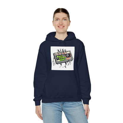 Rare Flicks Plus! Alt Logo White Background - Unisex Heavy Blend™ Hooded Sweatshirt