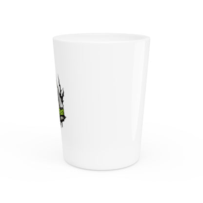 ¡Películas raras y más! Vaso de chupito con diseño de logotipo clásico