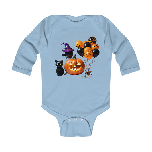 Body infantil con calabaza y gato de Halloween: suave, cómodo y adorable