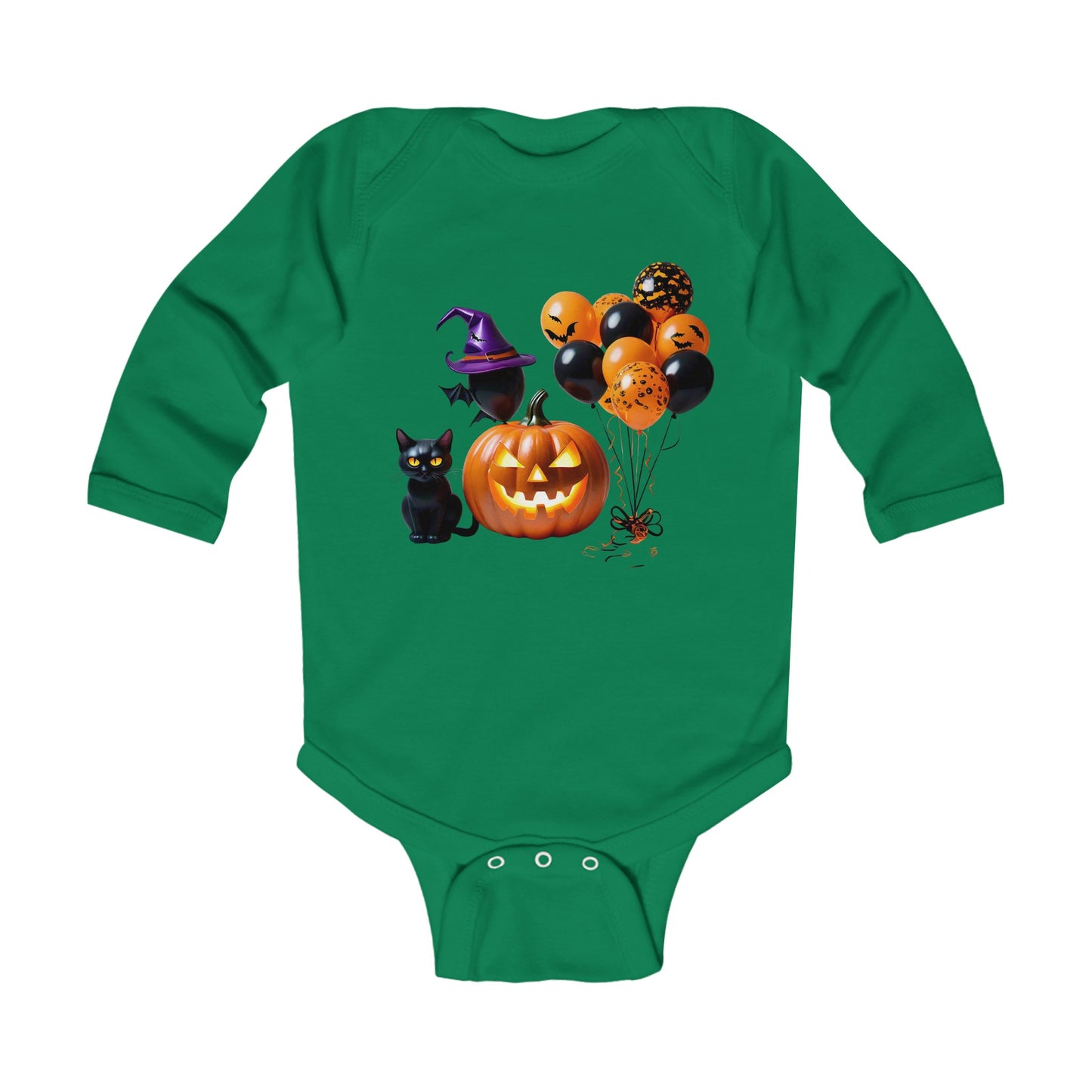 Halloween Pumpkin & Cat Infant Bodysuit - Soft, Cozy, and Adorable