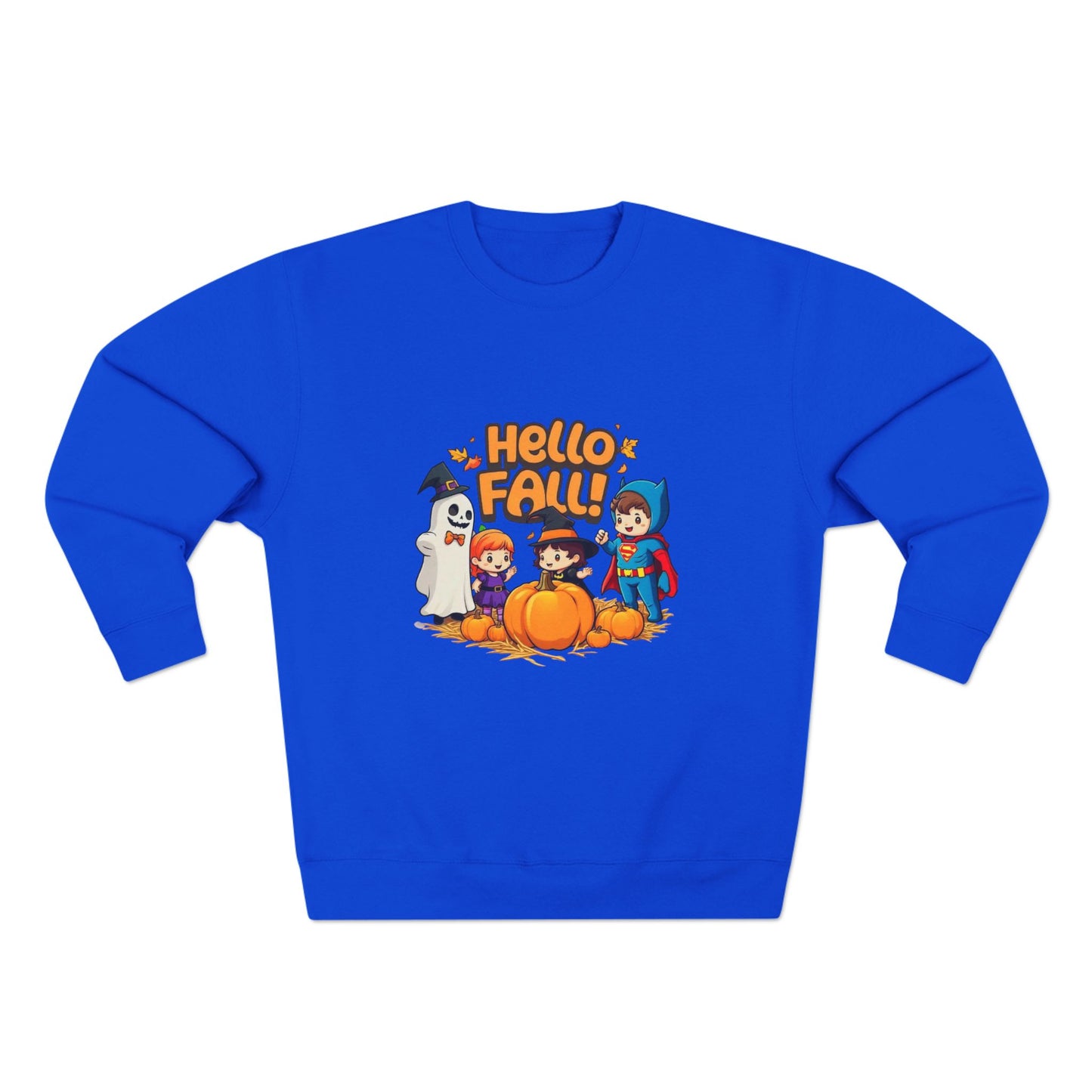 Sudadera unisex con cuello redondo y diseño de Hello Fall