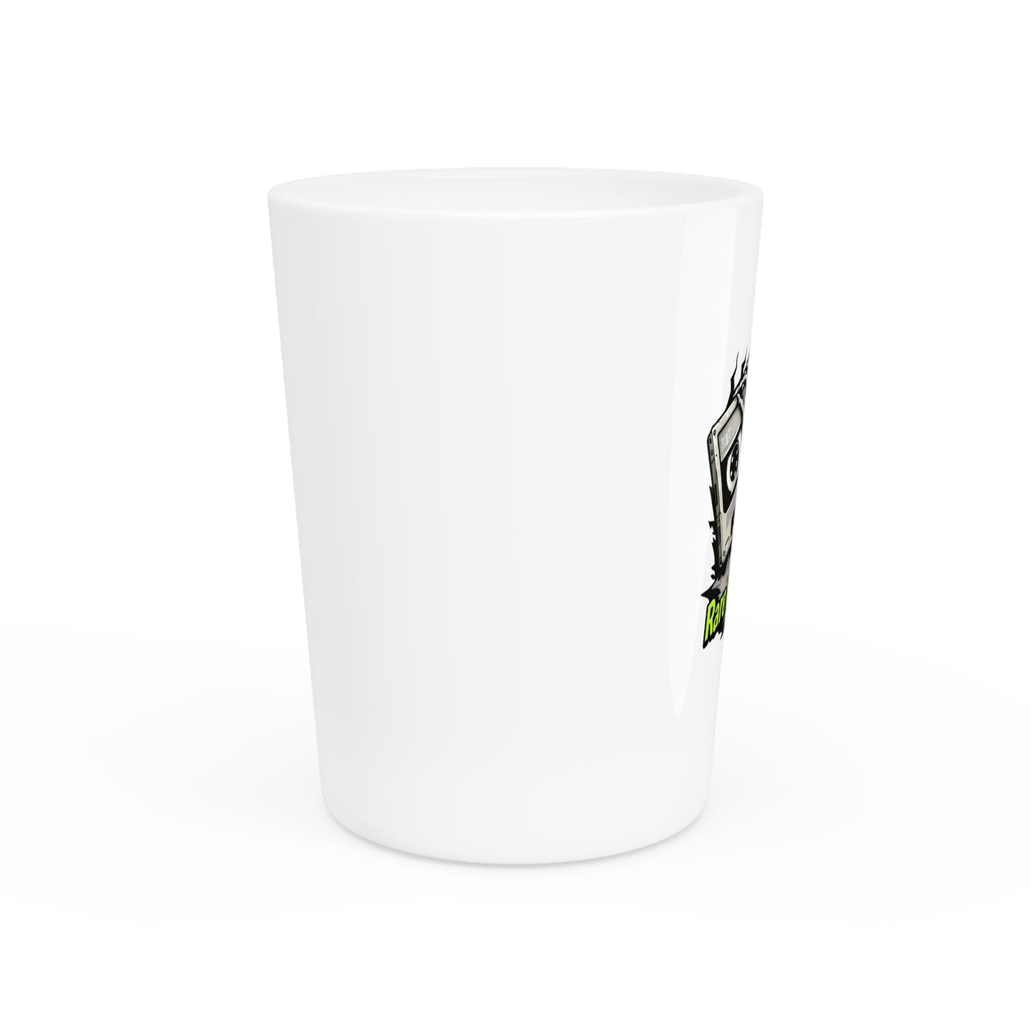 Rare Flicks Plus! Classic Logo Design Shot Glass