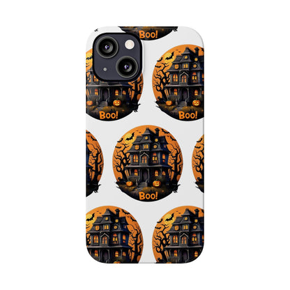 Haunted Halloween House Pattern Slim Phone Cases