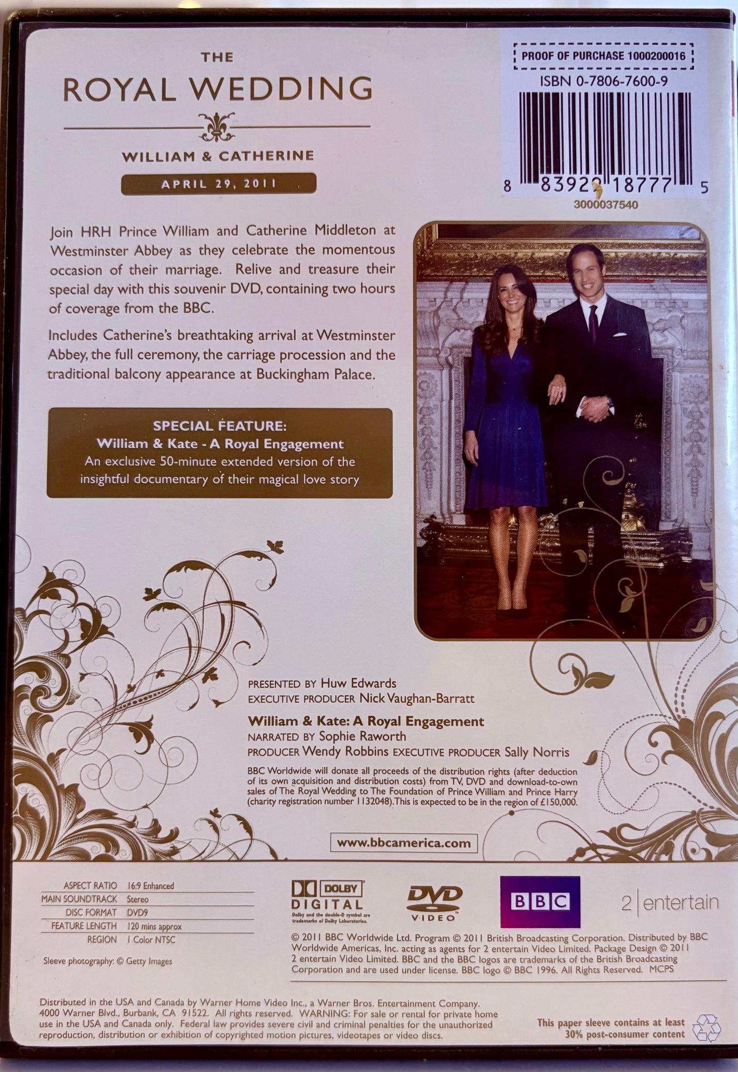 The Royal Wedding (DVD 2011) William and Catherine BBC Widescreen