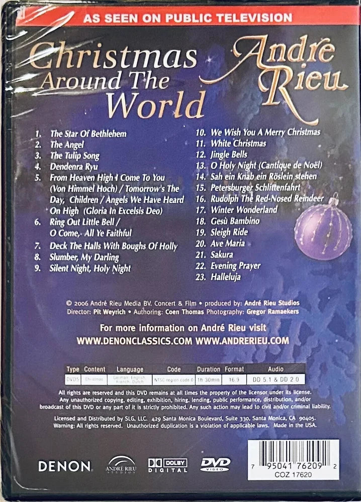 André Rieu Christmas Around the World (DVD, 2006) Region 0 Gr/En/Fr/Du Brand NEW image 1
