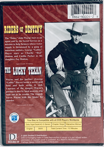 Riders of Destiny The Lucky Texan (DVD, 2006) John Wayne Slimcase Brand NEW*001 image 1