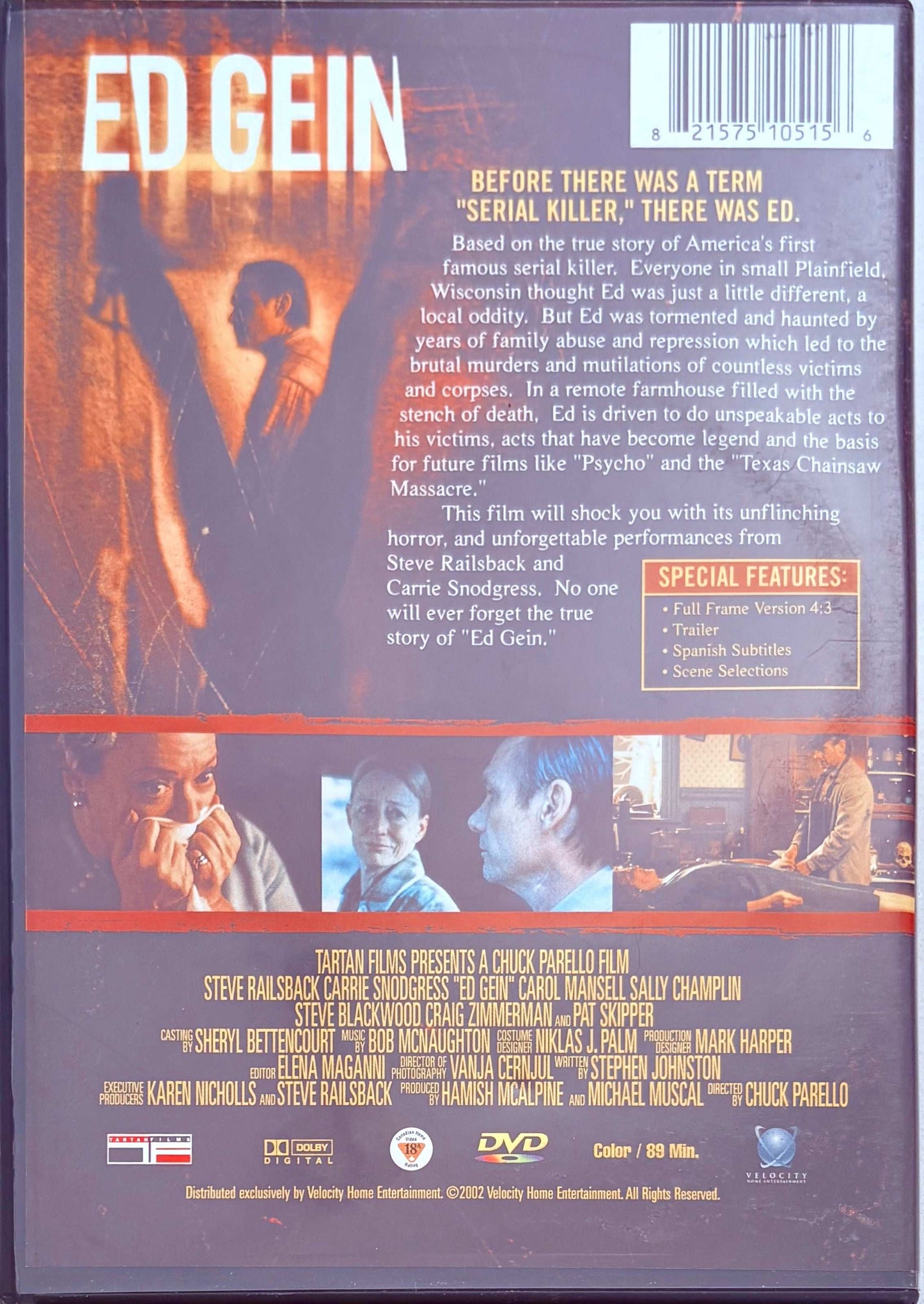Ed Gein (DVD, 2002) Steve Railsback Cult Horror Rare OOP