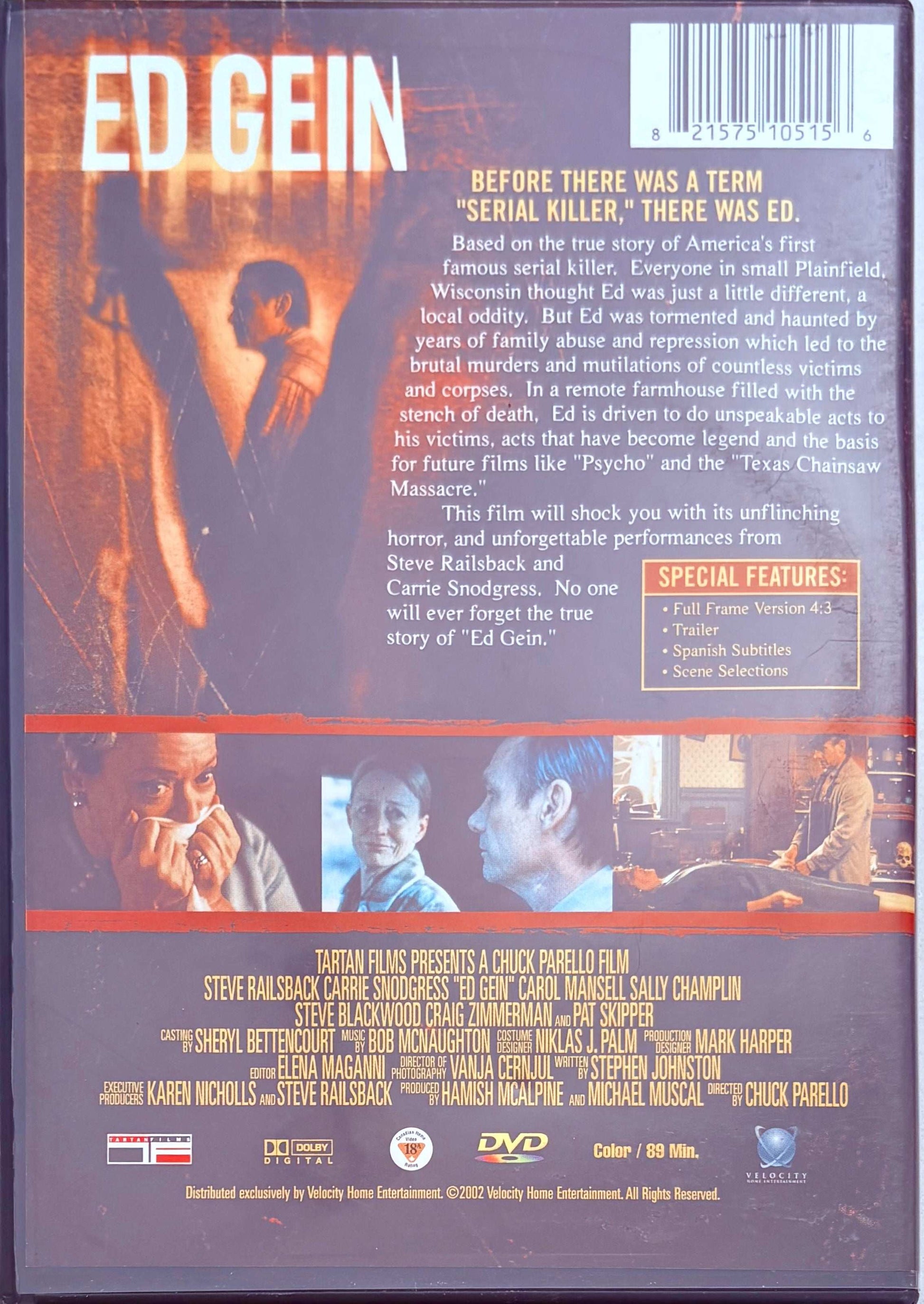 Ed Gein (DVD, 2002) Steve Railsback Cult Horror Rare OOP