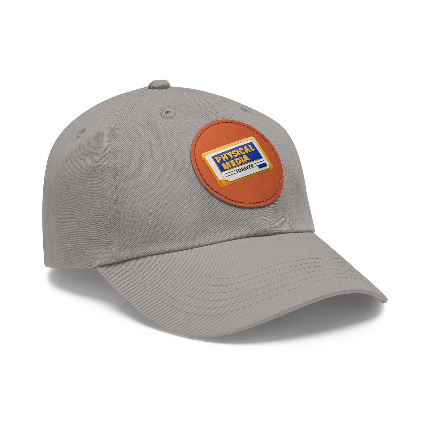 Physical Media Forever - Dad Hat with Leather Patch (Round)