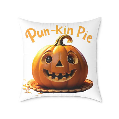 Pun-Kin Pie Design Square Poly Canvas Pillow