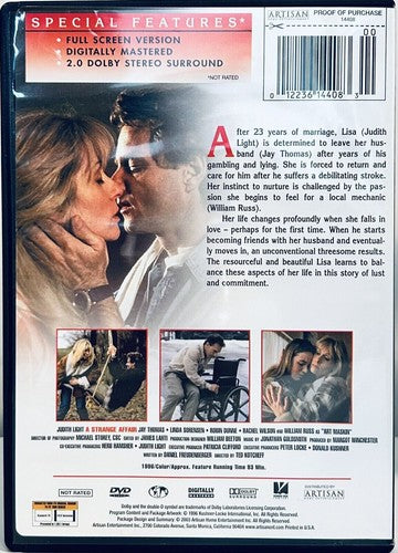 A Strange Affair (DVD, 2003) Romance/Drama Artisan Full Screen 1996 OOP*GR1 image 1