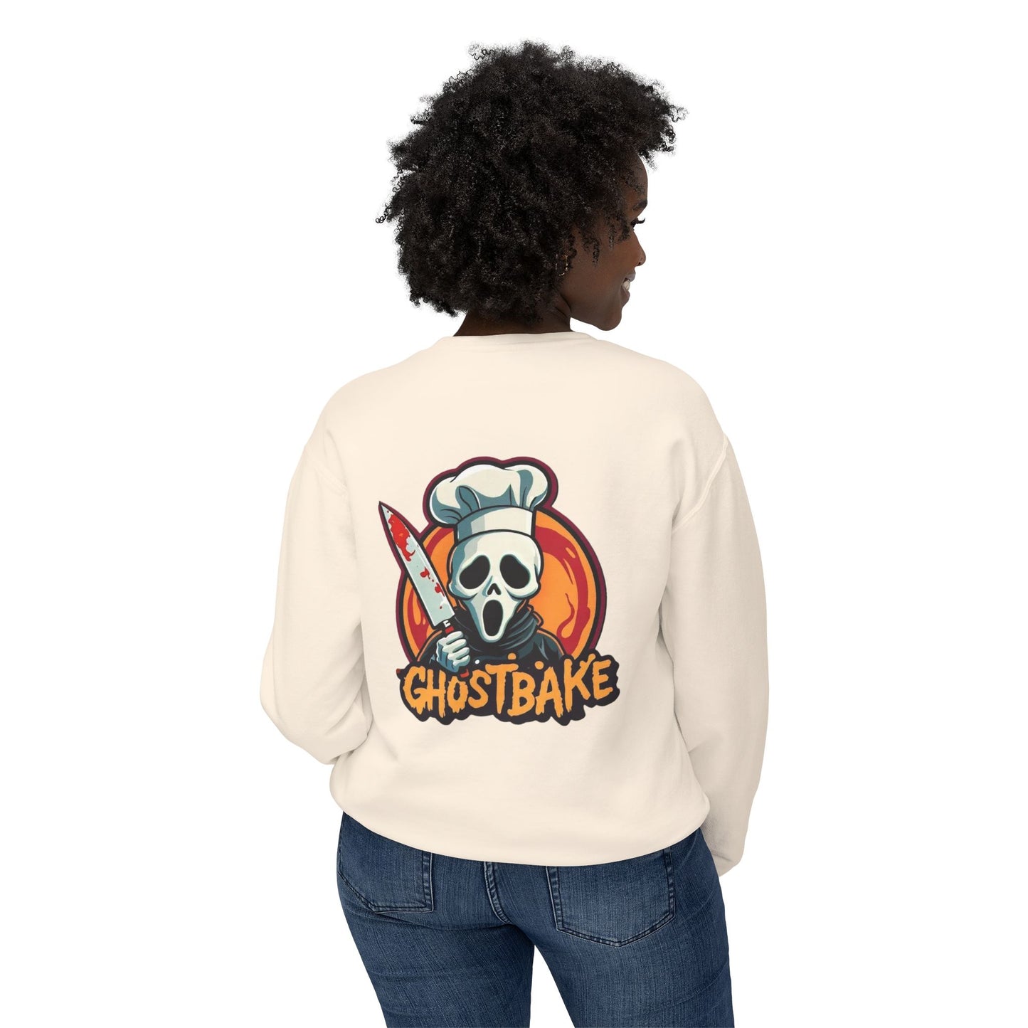 Ghostbake (Front & Back) Unisex Lightweight Crewneck Sweatshirt