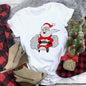 Christmas Movie Print Crew Neck T-shirt Women