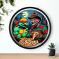 A Pizza Part  on Elm Street (Design 2) Wall Clock