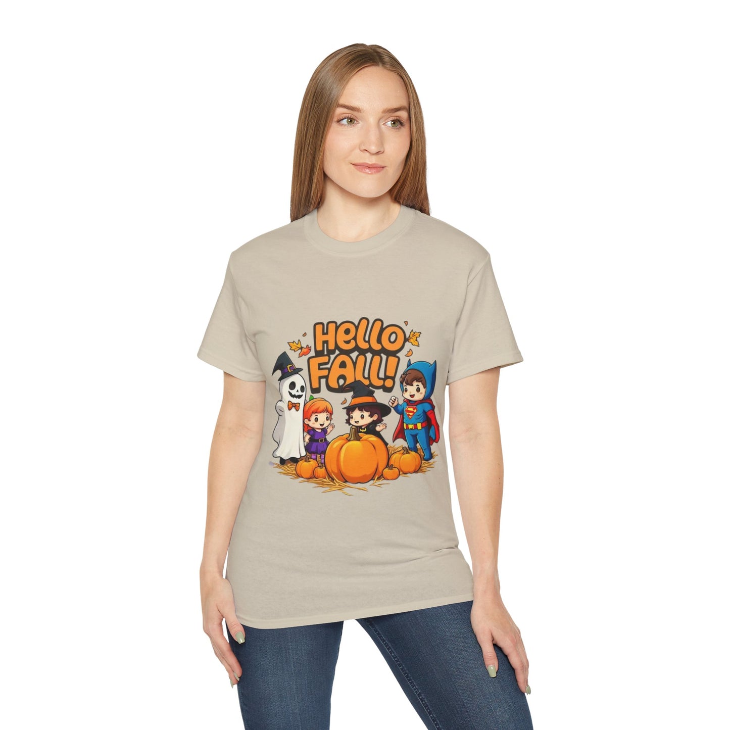 Camiseta unisex de algodón ultrafino con diseño de Hello Fall