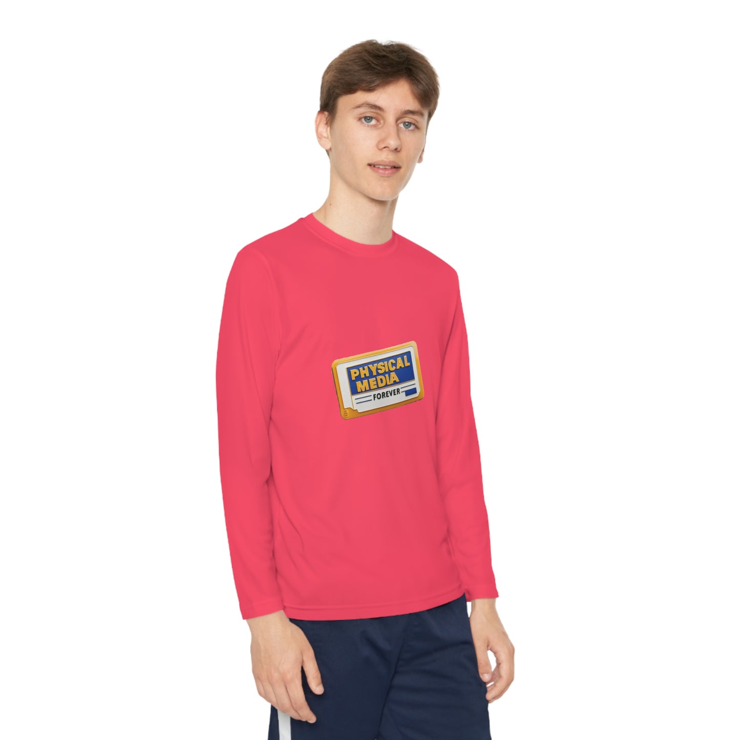 Physical Media Forever! Youth Long Sleeve Competitor Tee