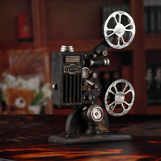 Proyector de películas nostálgico retro, modelo de accesorios, adornos cinematográficos creativos para tomar fotografías, artesanías de resina