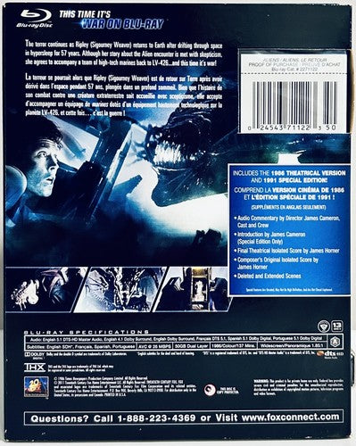Aliens (Blu-ray 1986) w/ Slipcover Sigourney Weaver Sci-Fi Horror Fox *001 image 2