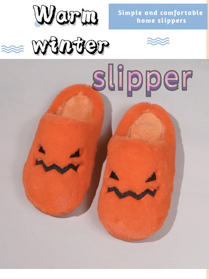 Men's And Women's Home Halloween Pumpkin Slippers