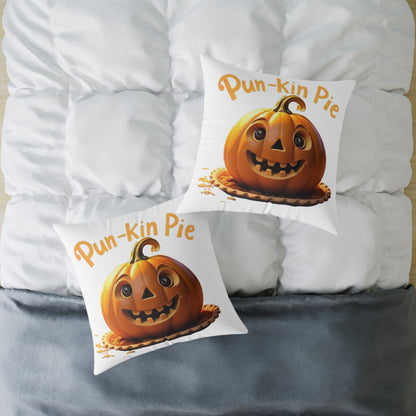 Pun-Kin Pie Design Square Poly Canvas Pillow