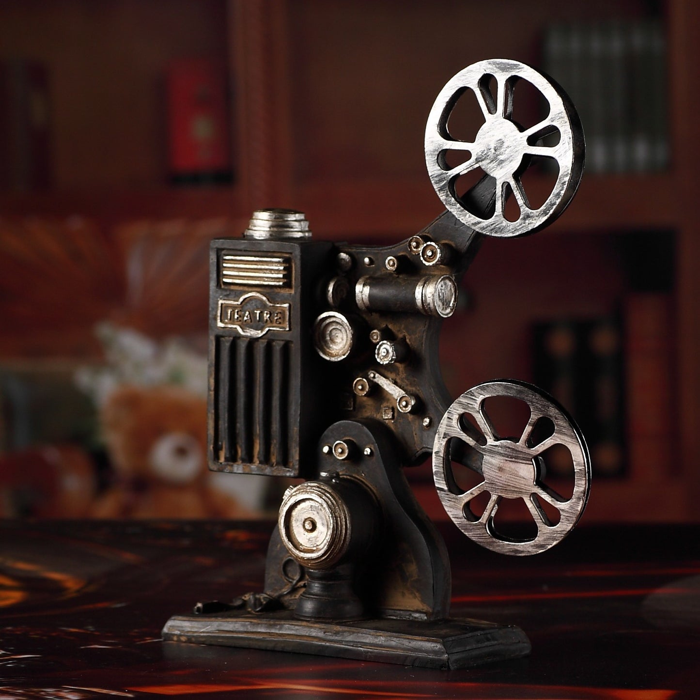 Proyector de películas nostálgico retro, modelo de accesorios, adornos cinematográficos creativos para tomar fotografías, artesanías de resina