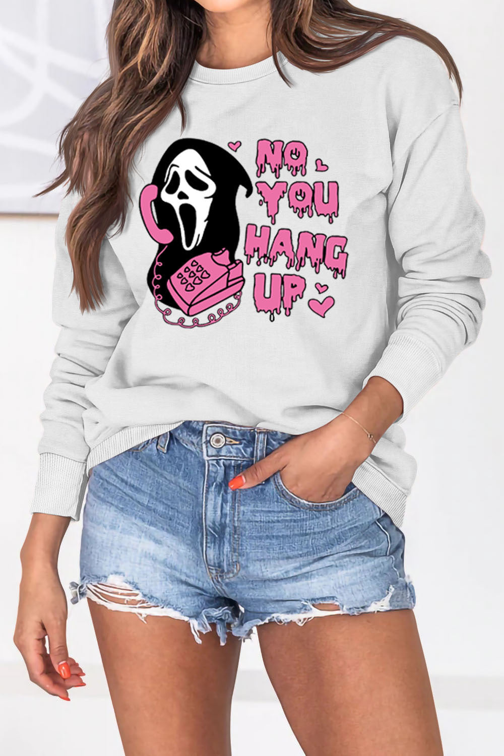 Women's Halloween Fall Winter Trend Pullover Sweater White