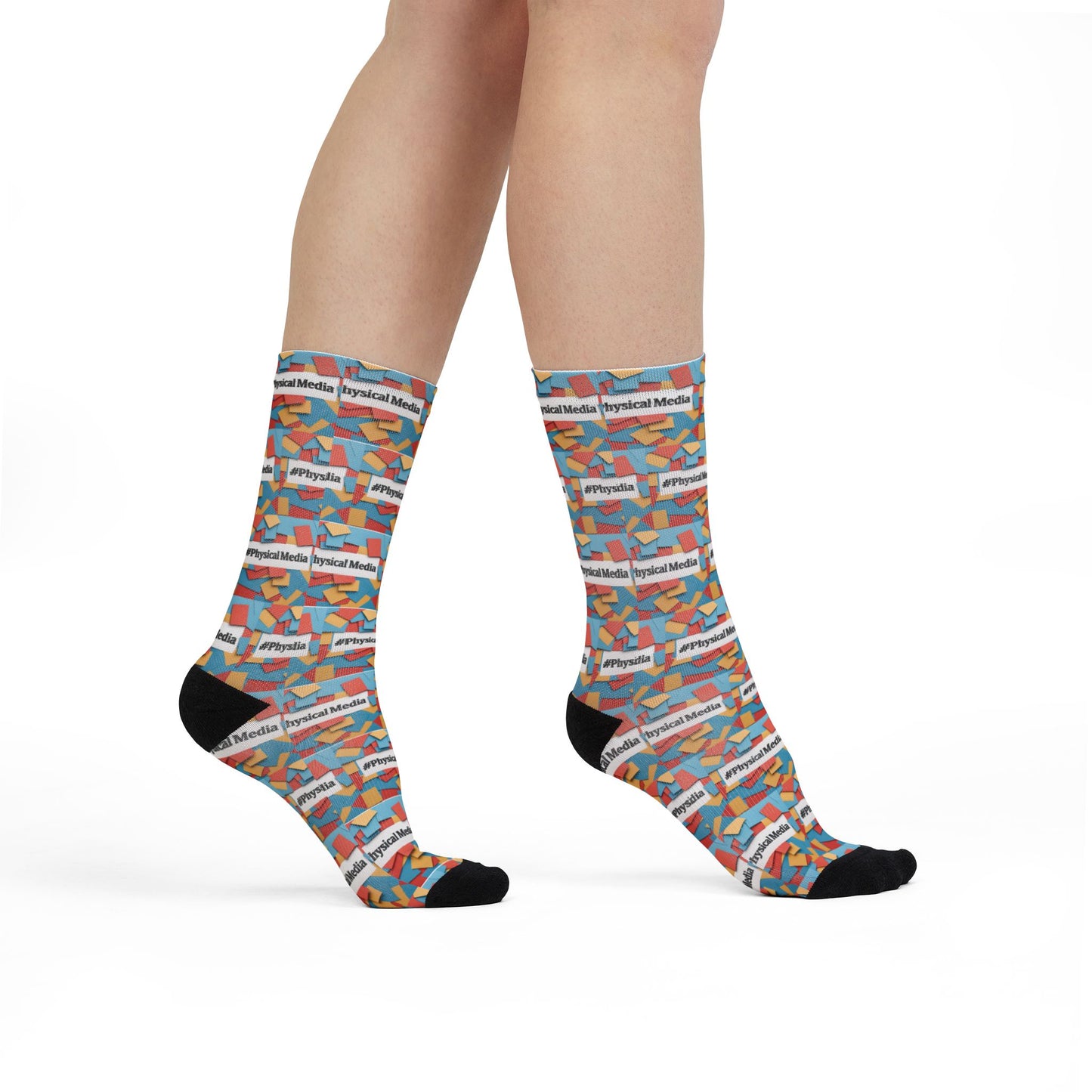 #PhysicalMedia Pattern Sublimation Crew Socks