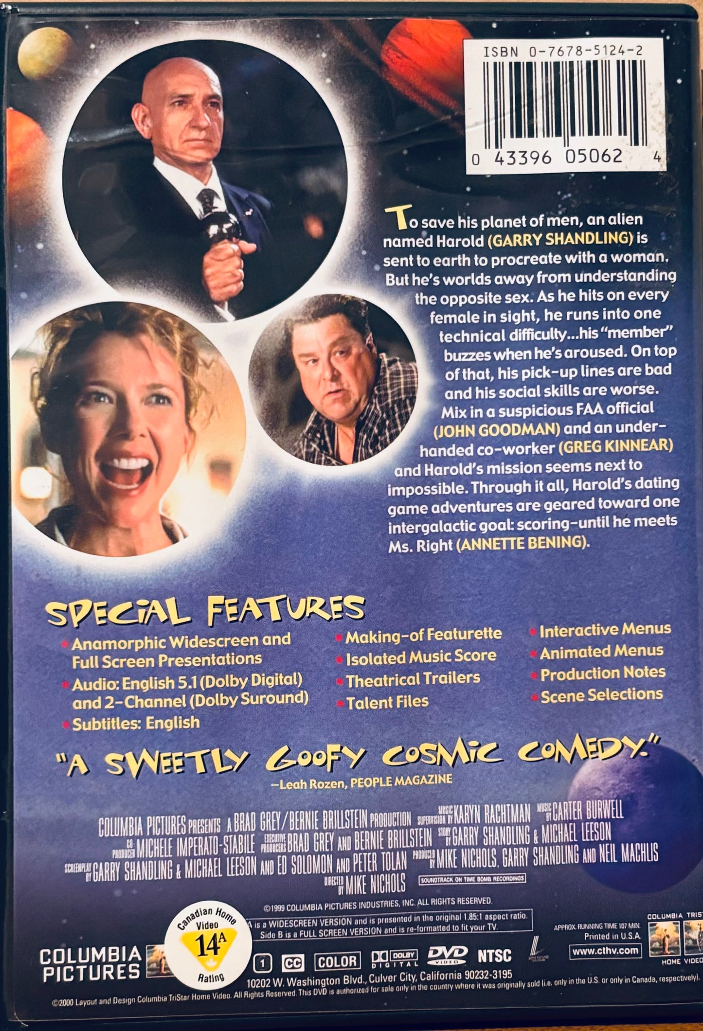 What Planet Are You From (DVD, 2000) Sci-Fi/Comedy w/ Insert