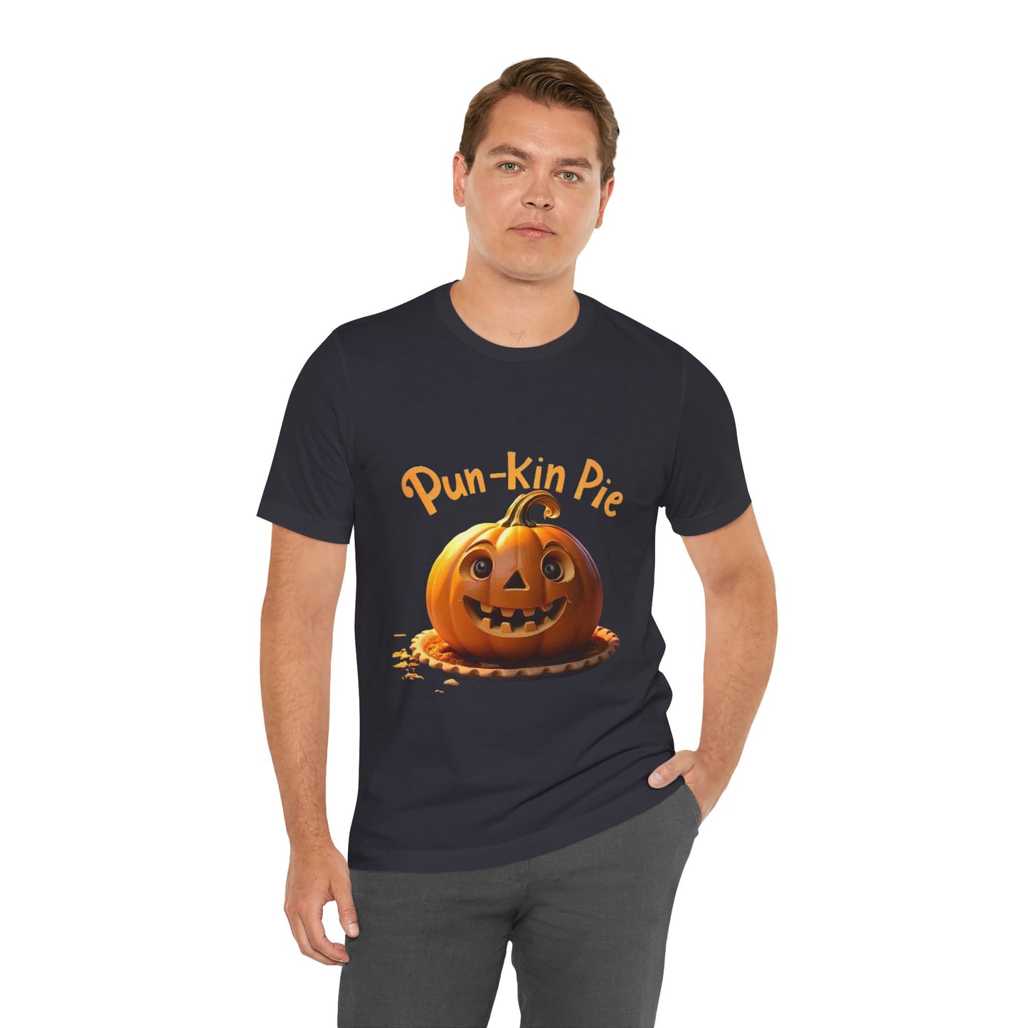 Camiseta Pun-Kin Pie: camiseta unisex de manga corta de jersey suave para otoño