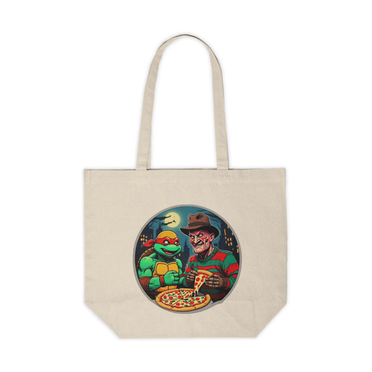 A Pizza Party on Elm Street (Design 2) Canvas Shopping Tote