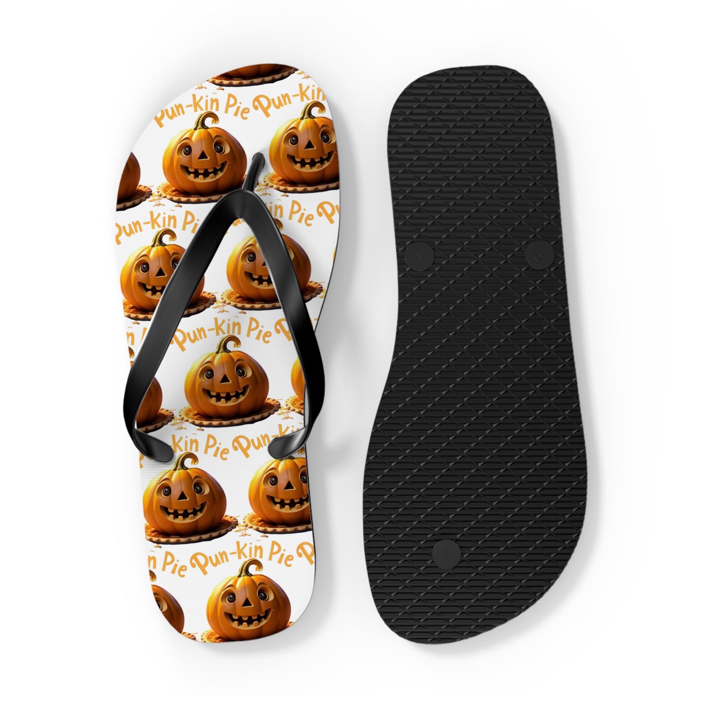 Pun-Kin Pie Design Flip Flops