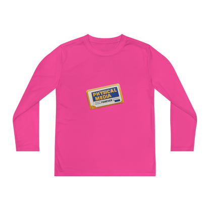 Physical Media Forever! Youth Long Sleeve Competitor Tee