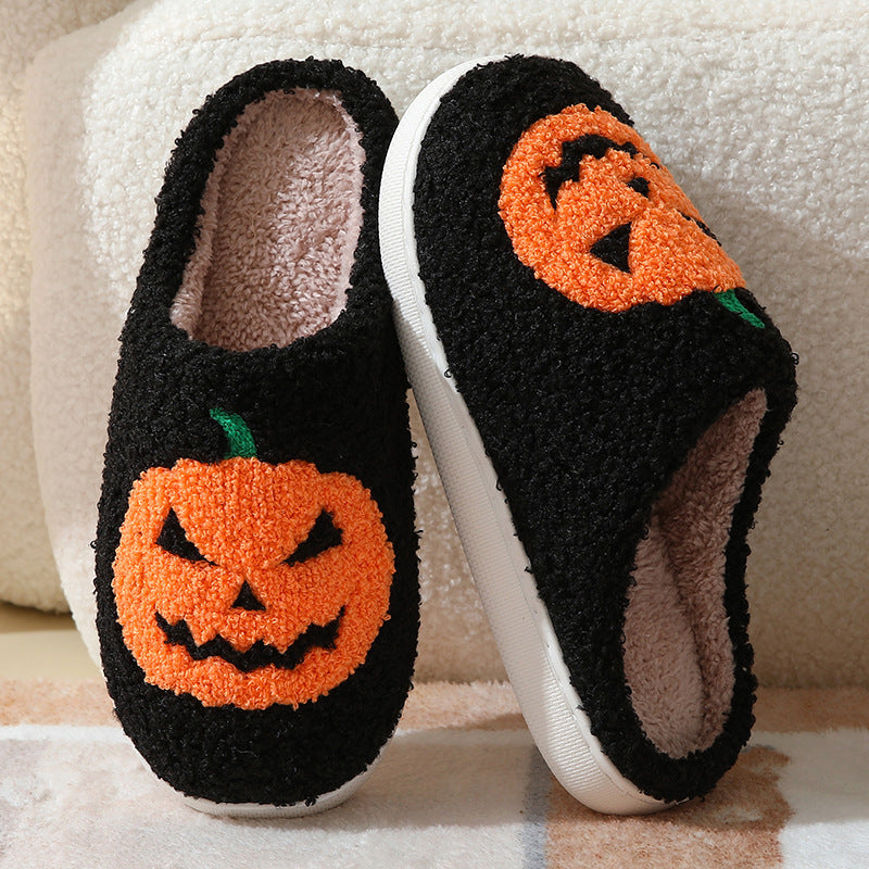 Halloween Pumpkin Cartoon Women's Shoes Black Pumpkin