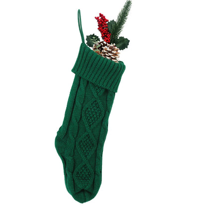 Embroidered Knitted Christmas Stockings Gift Bag