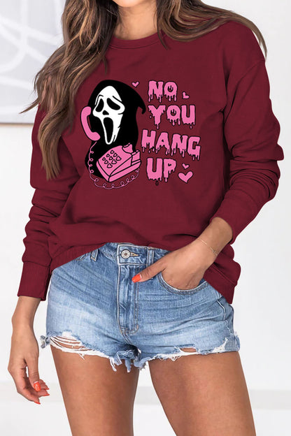 Women's Halloween Fall Winter Trend Pullover Sweater Wine Red