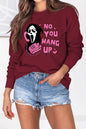 Women's Halloween Fall Winter Trend Pullover Sweater Wine Red