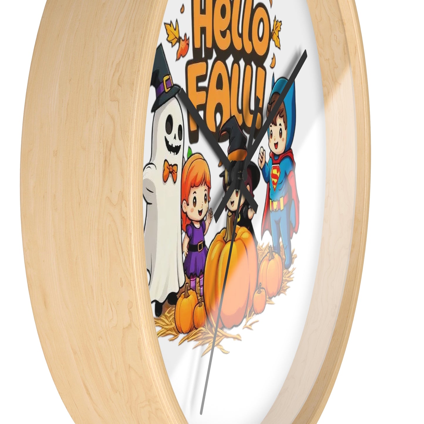 Hello Fall Design Wall Clock