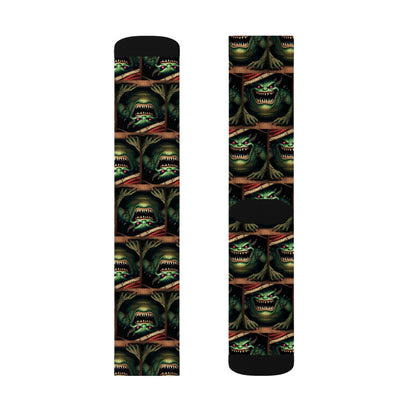 Sock Thief Monster Under the Bed Design Sublimation Socks