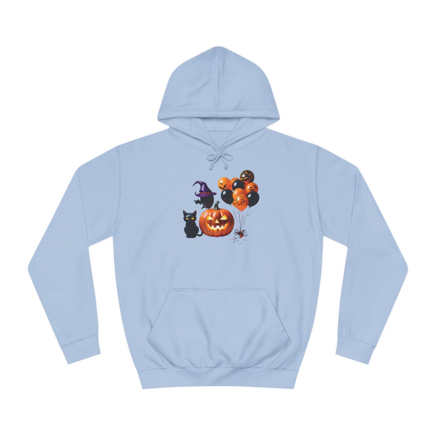 Halloween Pumpkin & Black Cat Unisex College Hoodie