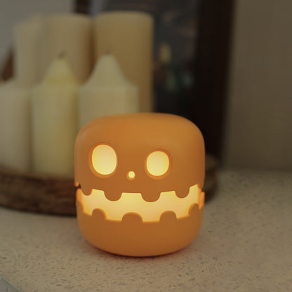 Lámpara de calabaza para mesita de noche, divertida decoración de Halloween, luz ambiental