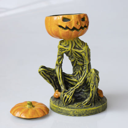 Halloween Pumpkin Candlestick Resin Decorations