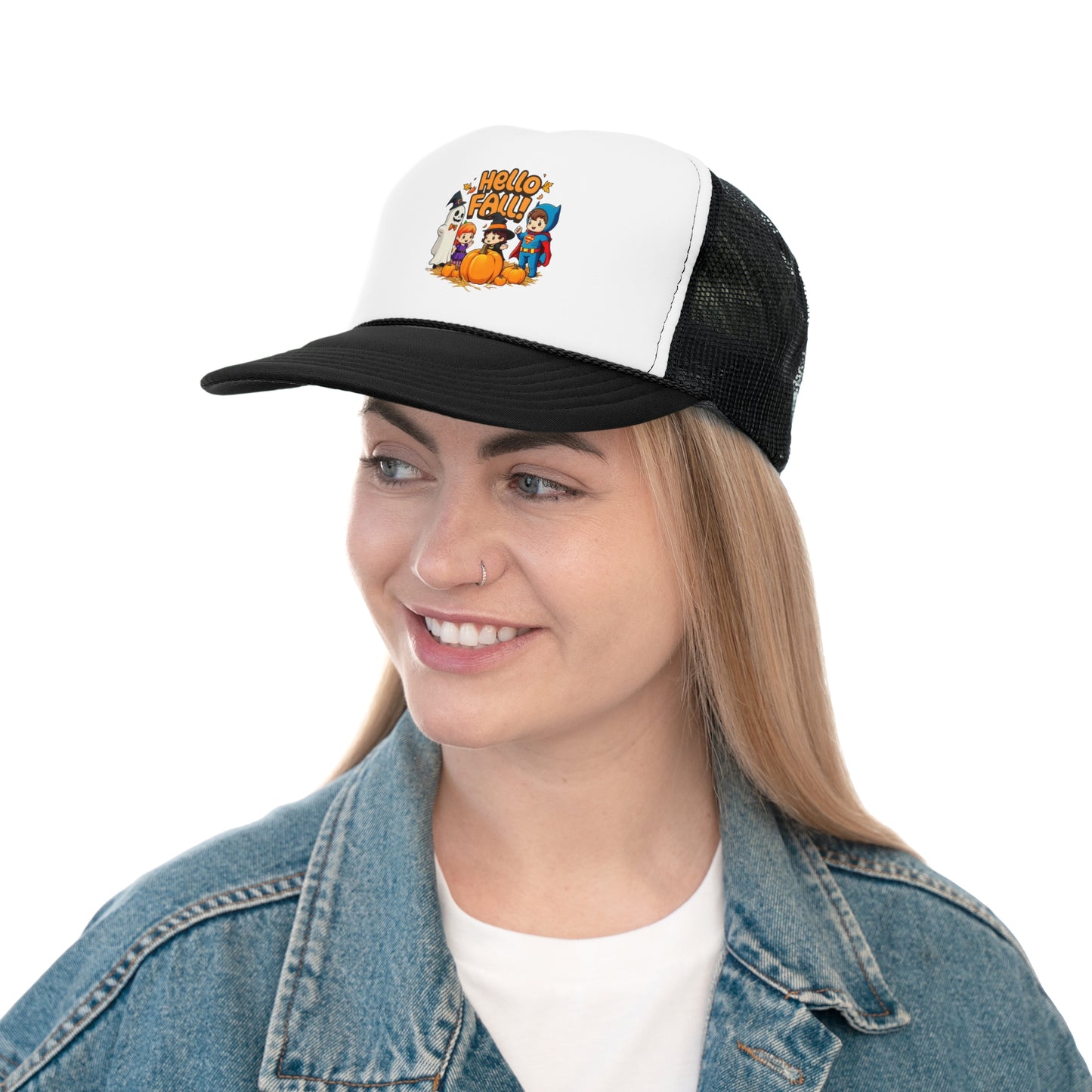 Gorras de camionero con diseño de Hello Fall