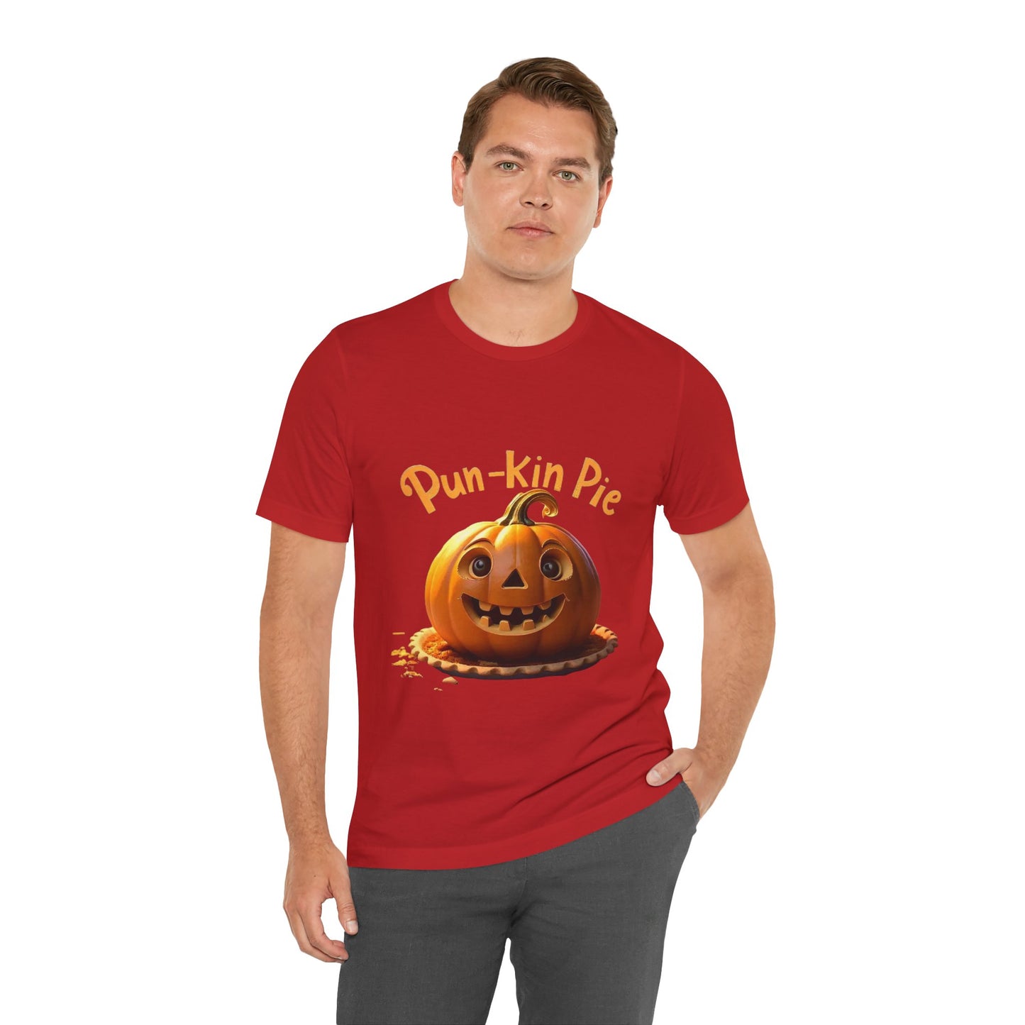 Camiseta Pun-Kin Pie: camiseta unisex de manga corta de jersey suave para otoño