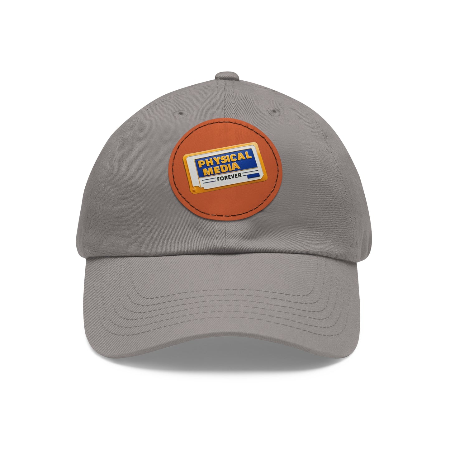 Physical Media Forever - Dad Hat with Leather Patch (Round)