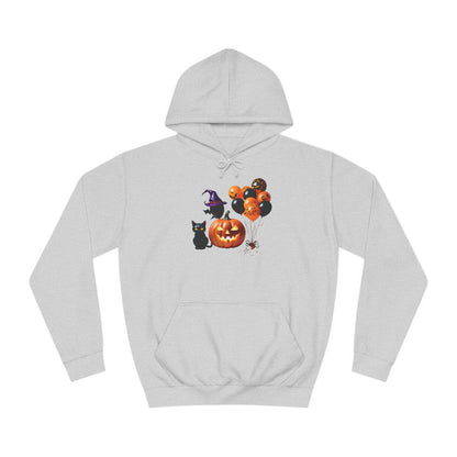 Halloween Pumpkin & Black Cat Unisex College Hoodie