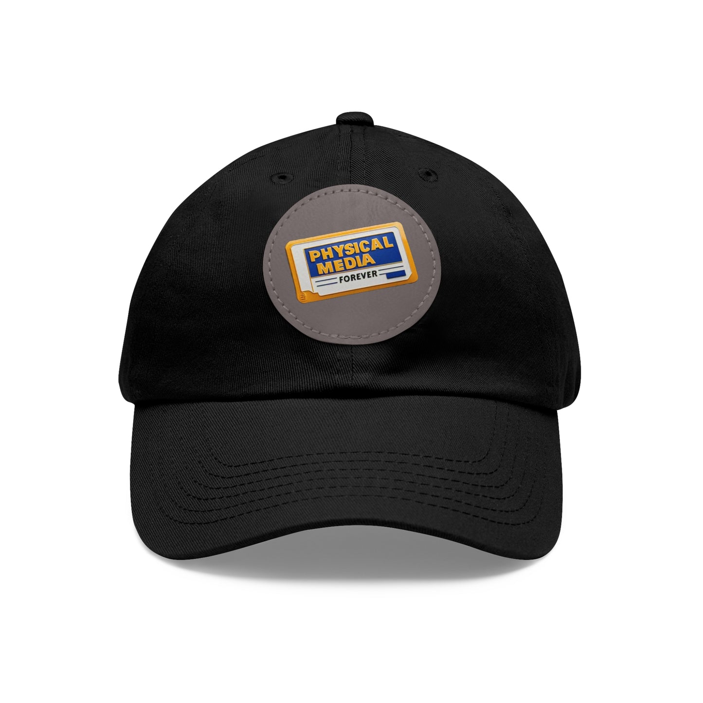 Physical Media Forever - Dad Hat with Leather Patch (Round)