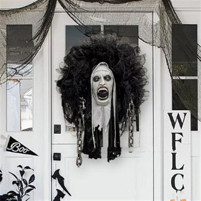 Guirnalda de película de terror para Halloween, máscara decorativa única, placa de puerta